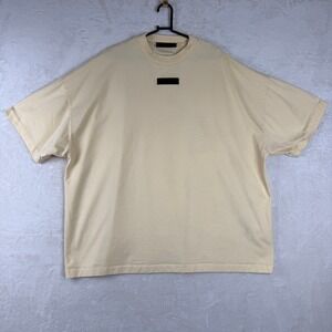 Fear‎ of God Essentials T-Shirt Mens XL Yellow Crew Neck Short Sleeve